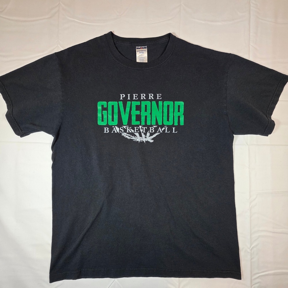 Jerzees Mens Pierre Governor Basketball T-Shirt Black Large Heavyweight Blend